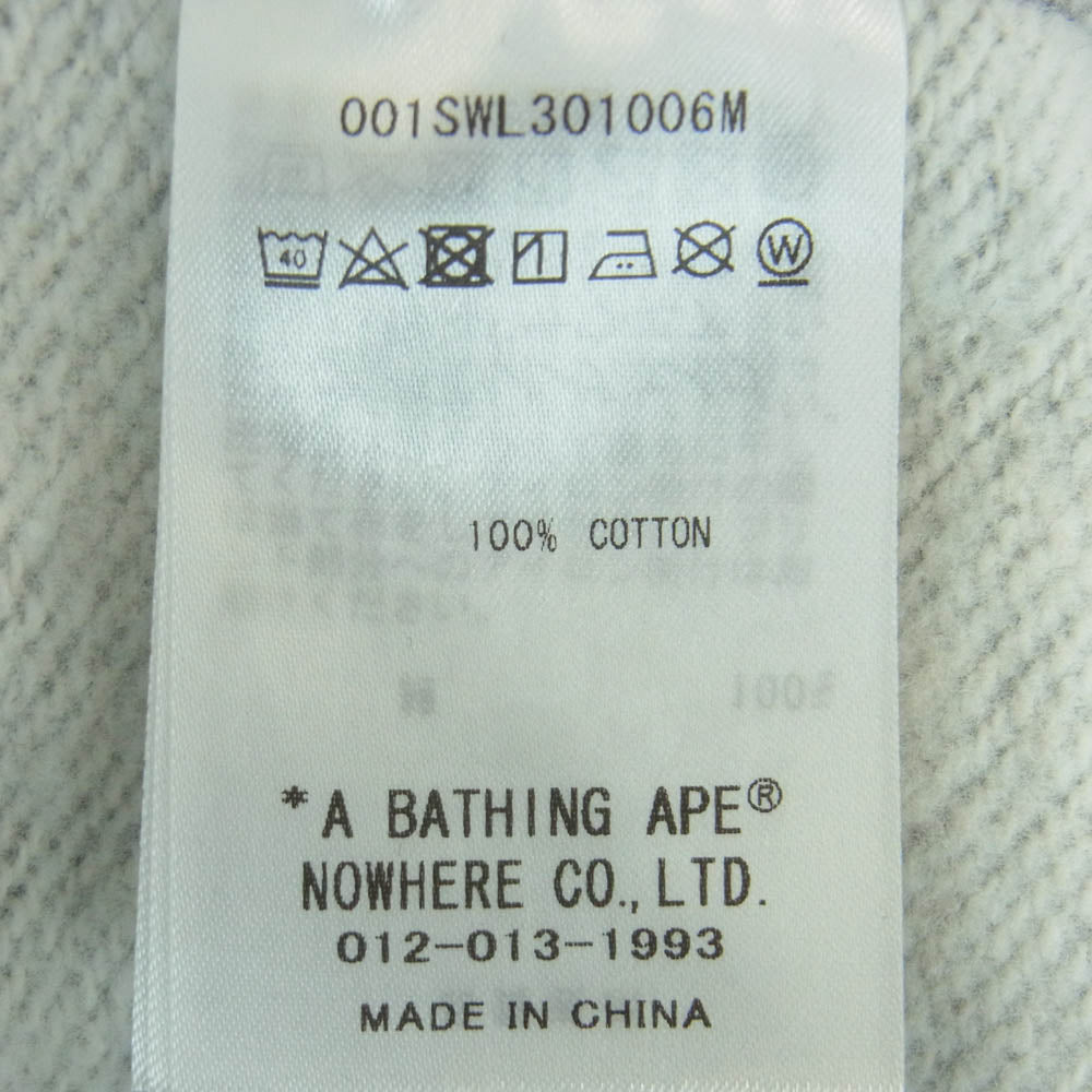 A BATHING APE アベイシングエイプ 25ss 001SWL301006M FACE CREWNECK SWEATSHIRT フェイス クルーネック スウェット グレー系 XL【中古】