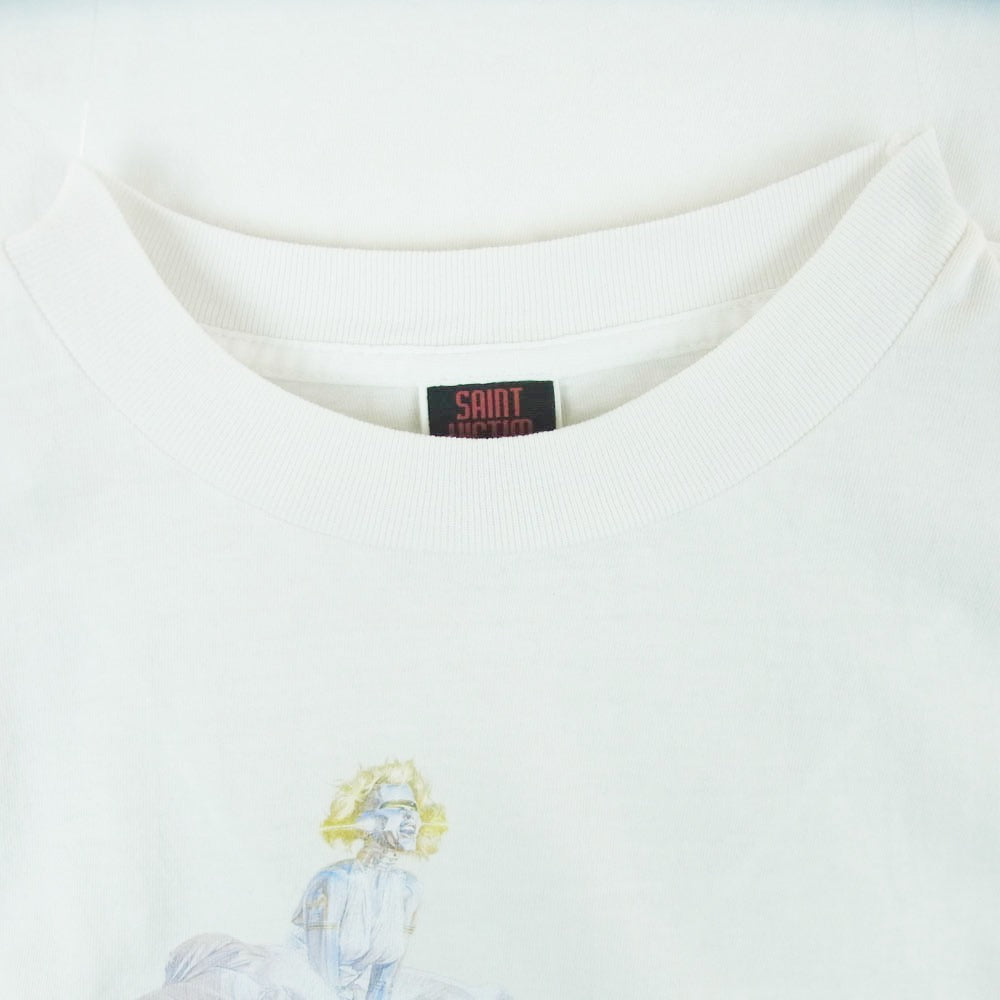 SAINT MICHAEL セントマイケル SM-HR1-0000-C79 SRYM_SS TEE/LOVERS 空山基 プリント 半袖 Tシャツ オフホワイト系 XL【中古】
