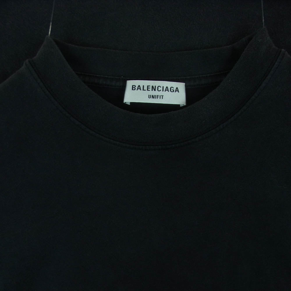 BALENCIAGA バレンシアガ Oversized T-shirt ロゴ プリント 半袖 Tシャツ ポルトガル製 ブラック系 2【中古】