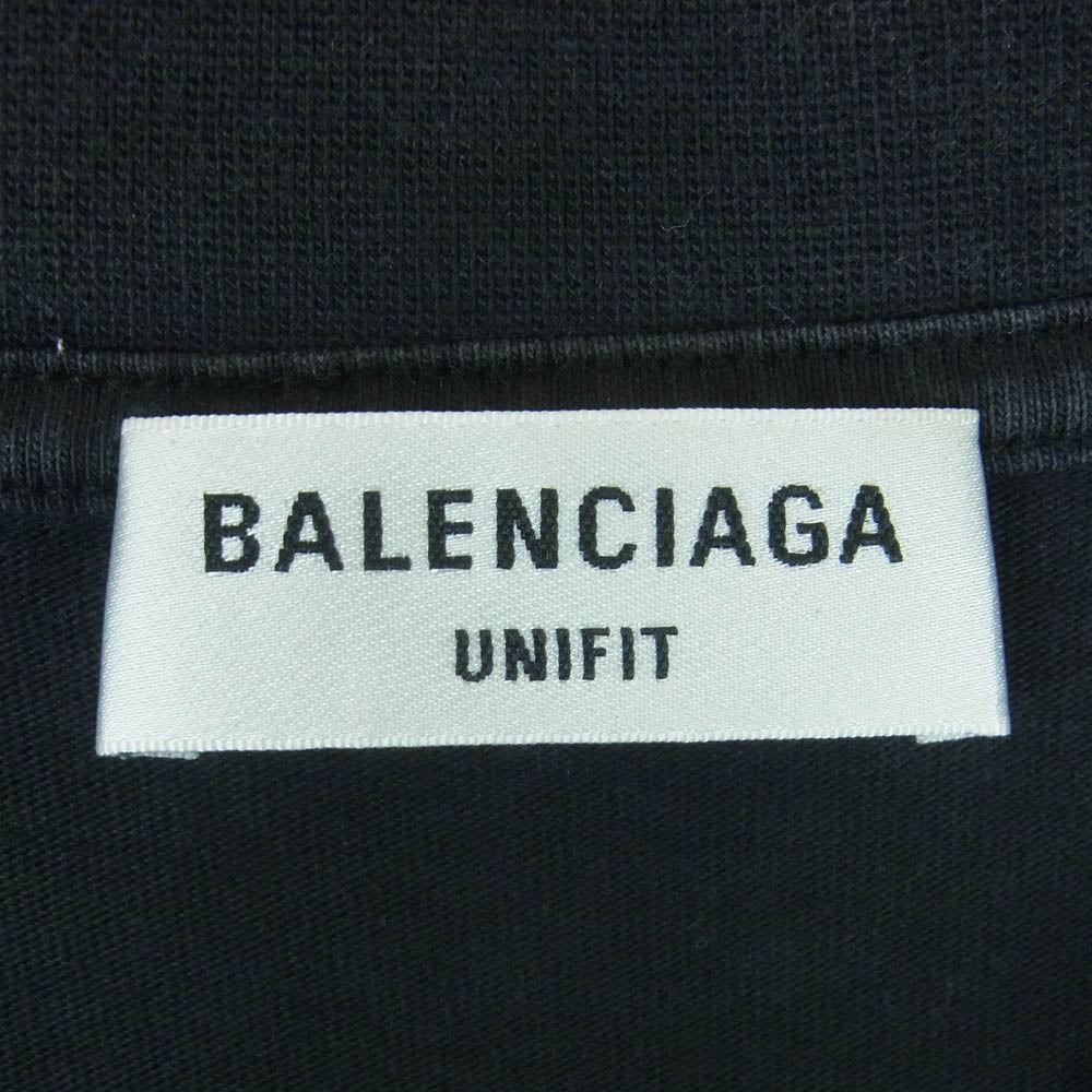 BALENCIAGA バレンシアガ Oversized T-shirt ロゴ プリント 半袖 Tシャツ ポルトガル製 ブラック系 2【中古】