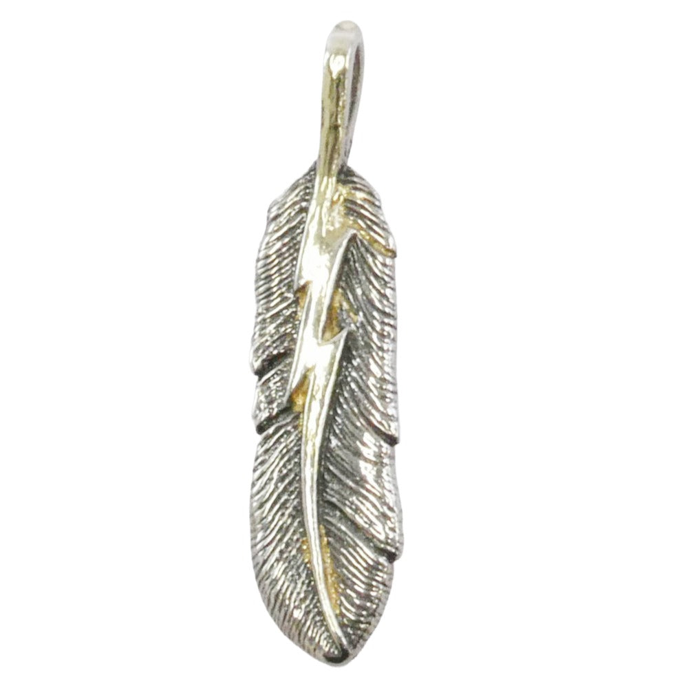 TRAVIS WALKER トラヴィスワーカー 販売証明書付属 feather pendant 18k thunder フェザー ペンダントトップ サンダー シルバー系 ゴールド系【中古】