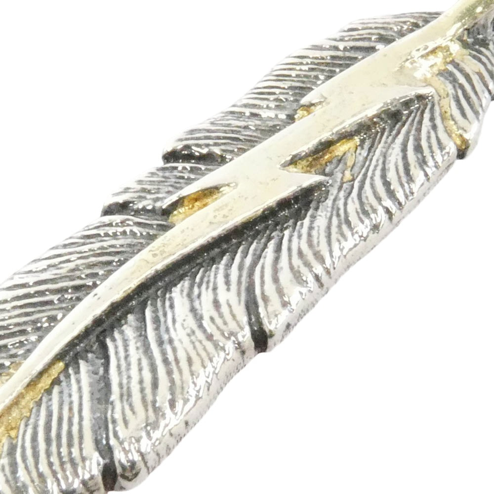 TRAVIS WALKER トラヴィスワーカー 販売証明書付属 feather pendant 18k thunder フェザー ペンダントトップ サンダー シルバー系 ゴールド系【中古】