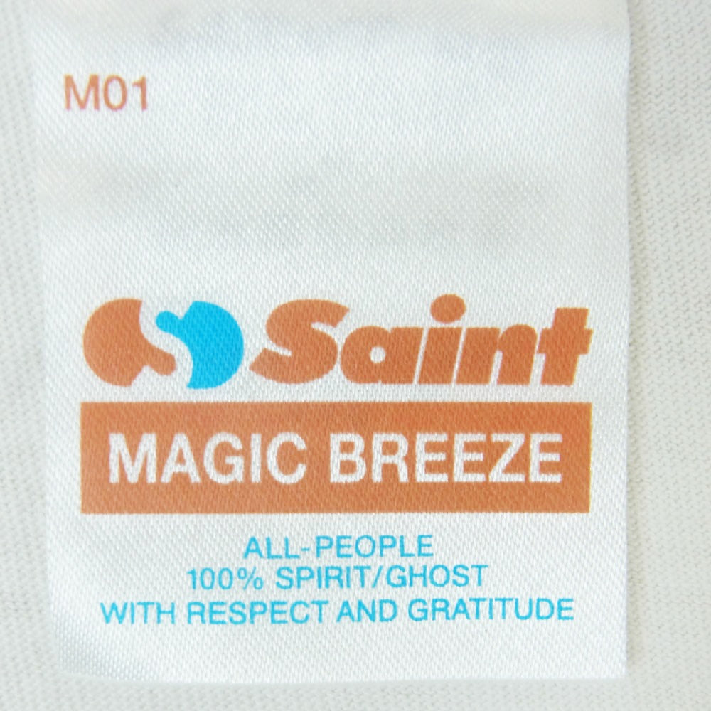 SAINT MICHAEL セントマイケル 25AW SM-HR1-0000-C36 A BATHING APE BAPE SS TEE GENERATION アベイシングエイプ プリント 半袖 Tシャツ オフホワイト系 XL【中古】