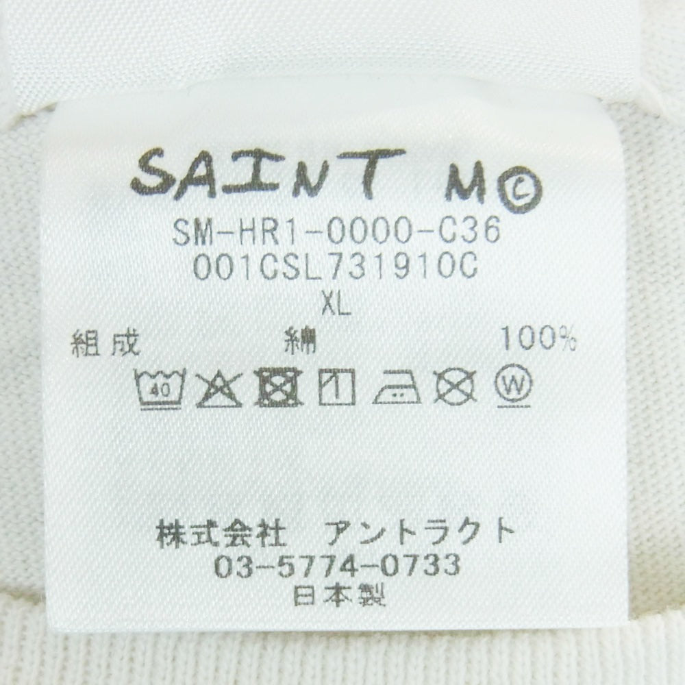 SAINT MICHAEL セントマイケル 25AW SM-HR1-0000-C36 A BATHING APE BAPE SS TEE GENERATION アベイシングエイプ プリント 半袖 Tシャツ オフホワイト系 XL【中古】