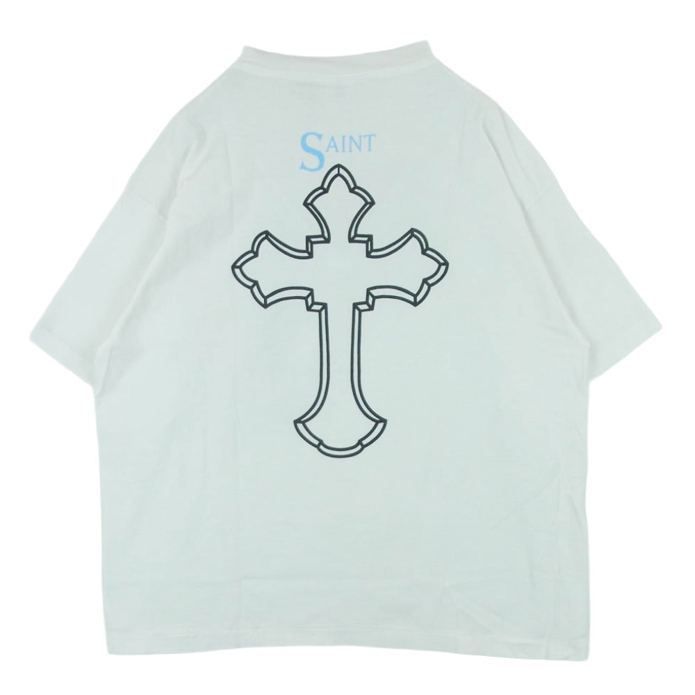 SAINT MICHAEL セントマイケル 25SS SM-HR3-0000-C15 2PAC 2PC_SS TEE 半袖 Tシャツ オフホワイト系 XL【美品】【中古】