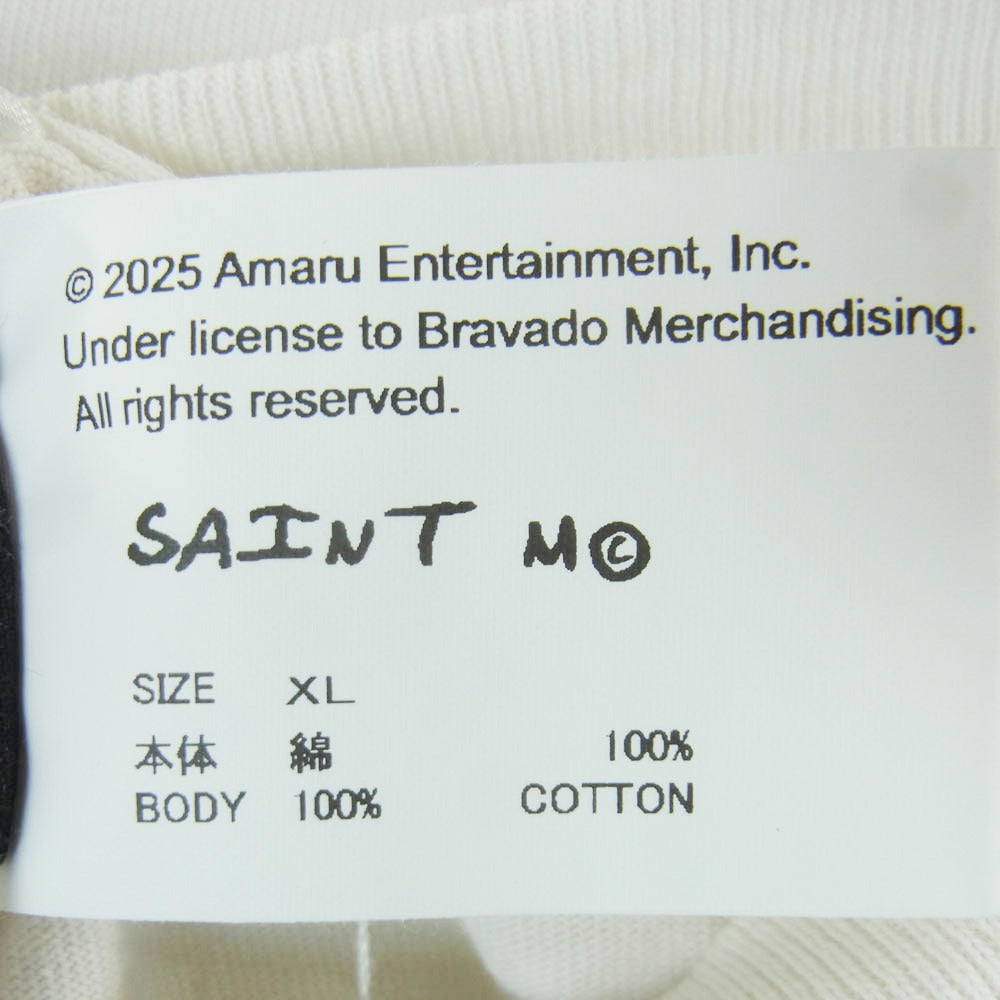 SAINT MICHAEL セントマイケル 25SS SM-HR3-0000-C15 2PAC 2PC_SS TEE 半袖 Tシャツ オフホワイト系 XL【美品】【中古】