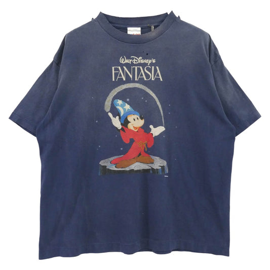 SAINT MICHAEL セントマイケル 25SS SM-HR8-0000-C65 × Disney FANTASIA SS TEE ディズニー ムービープリント 半袖 Tシャツ ネイビー系 マルチカラー系 XL【中古】
