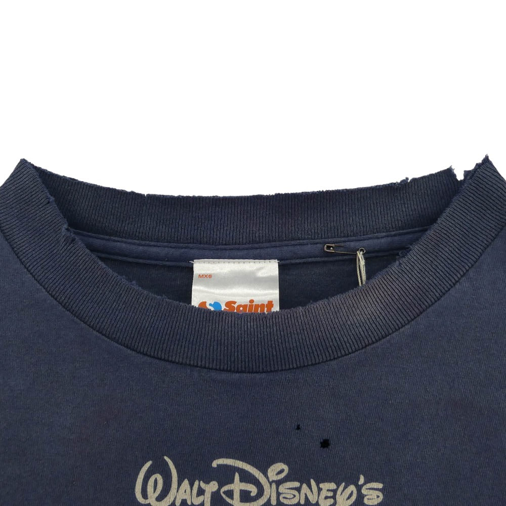 SAINT MICHAEL セントマイケル 25SS SM-HR8-0000-C65 × Disney FANTASIA SS TEE ディズニー ムービープリント 半袖 Tシャツ ネイビー系 マルチカラー系 XL【中古】