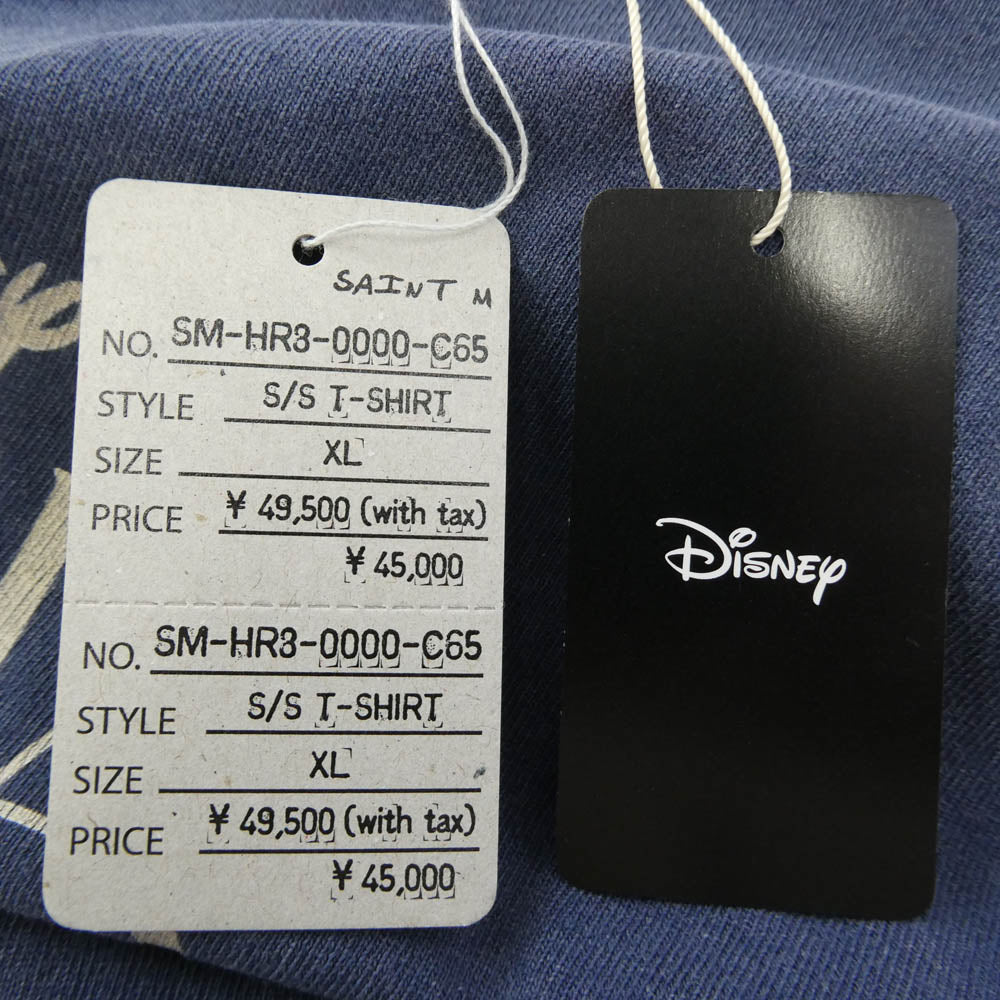 SAINT MICHAEL セントマイケル 25SS SM-HR8-0000-C65 × Disney FANTASIA SS TEE ディズニー ムービープリント 半袖 Tシャツ ネイビー系 マルチカラー系 XL【中古】