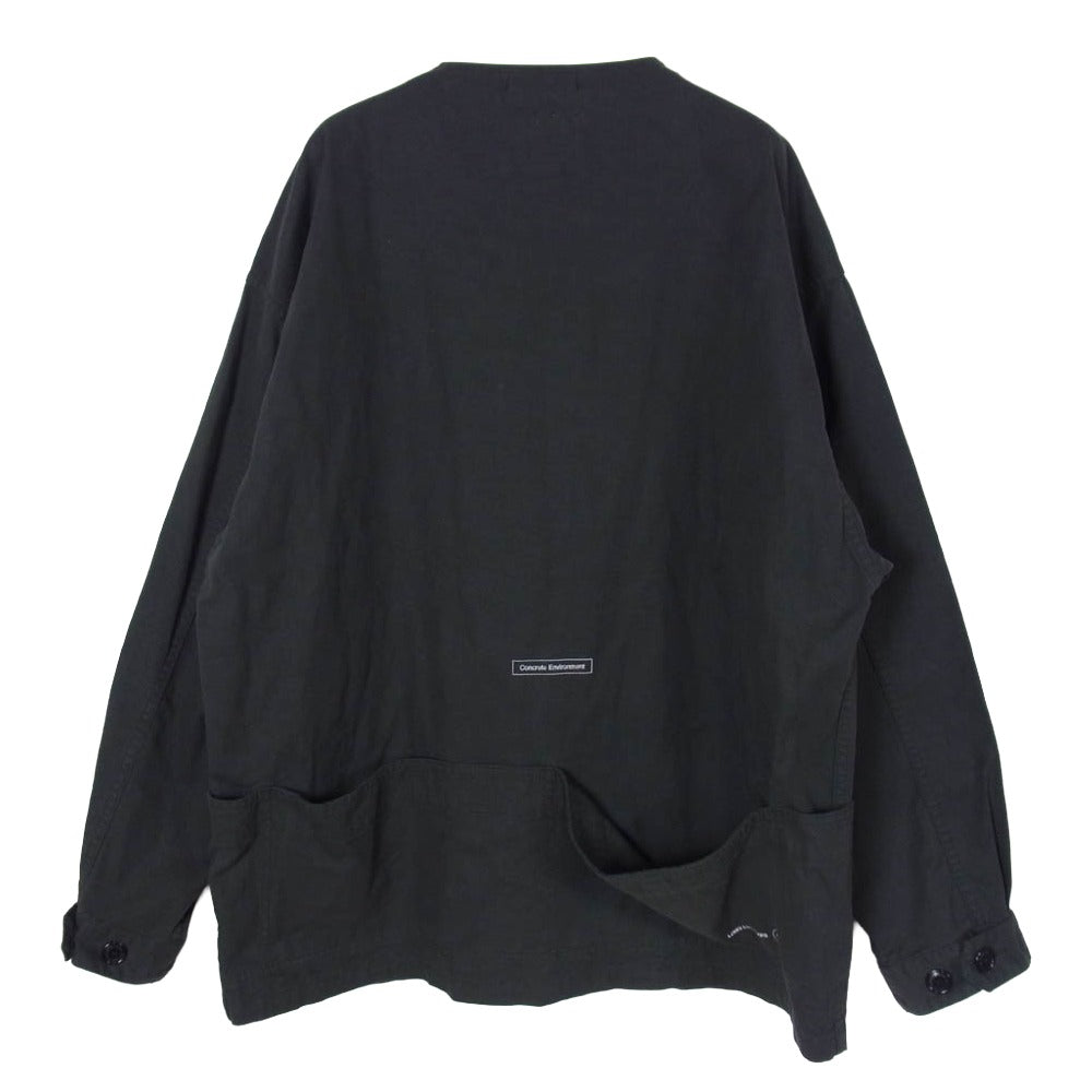 WTAPS ダブルタップス 18AW 182WVDT-SHM01 SKIT SHIRT ノーカラー 長袖 シャツ ブラック系 02【中古】