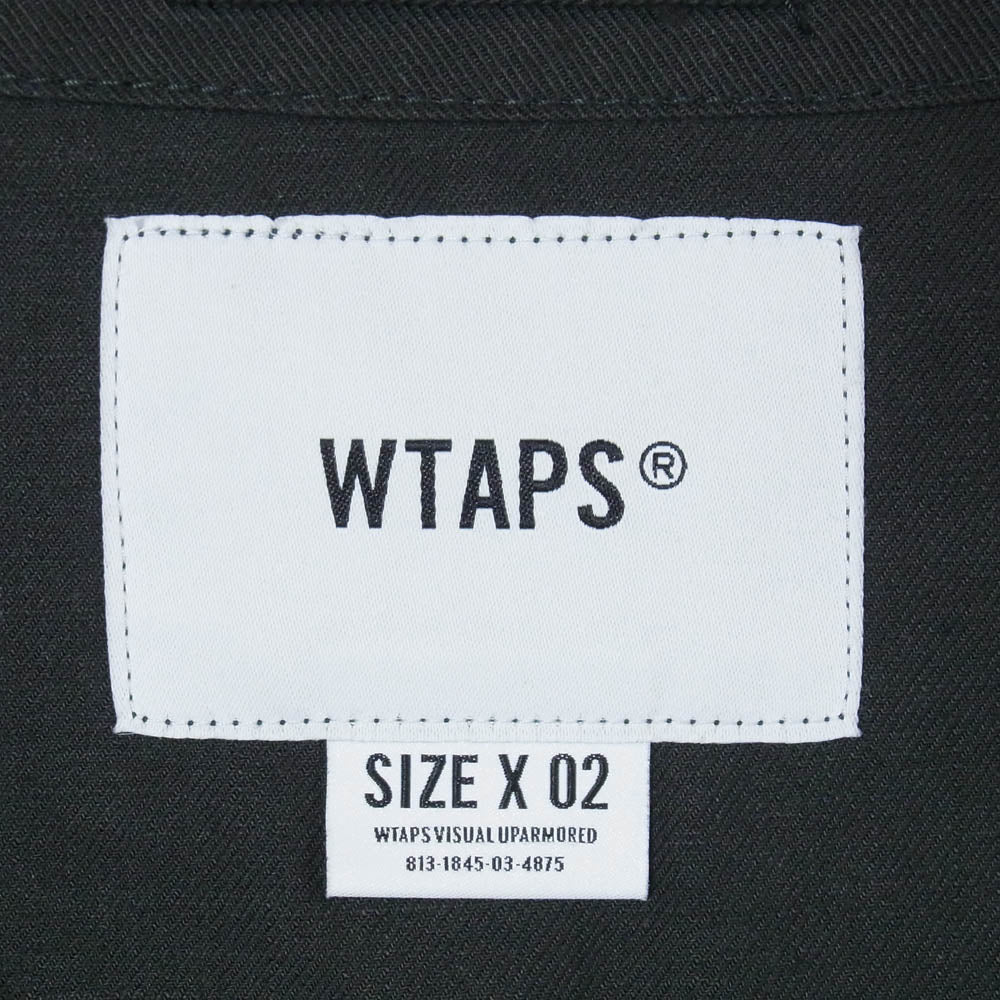 WTAPS ダブルタップス 18AW 182WVDT-SHM01 SKIT SHIRT ノーカラー 長袖 シャツ ブラック系 02【中古】