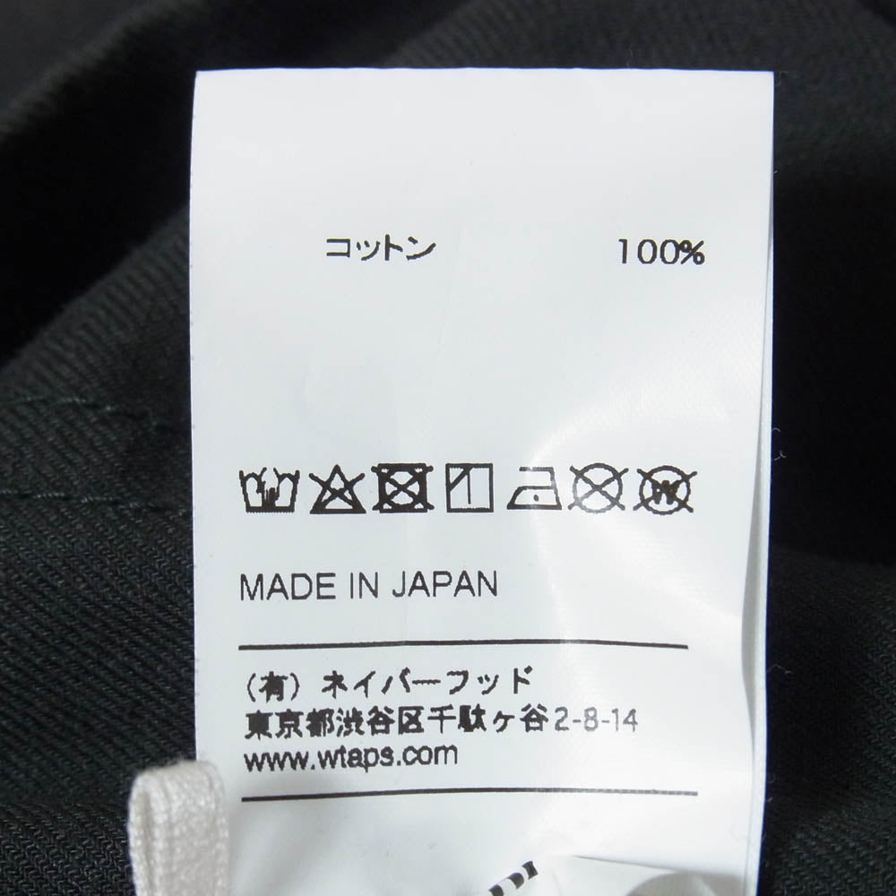 WTAPS ダブルタップス 18AW 182WVDT-SHM01 SKIT SHIRT ノーカラー 長袖 シャツ ブラック系 02【中古】
