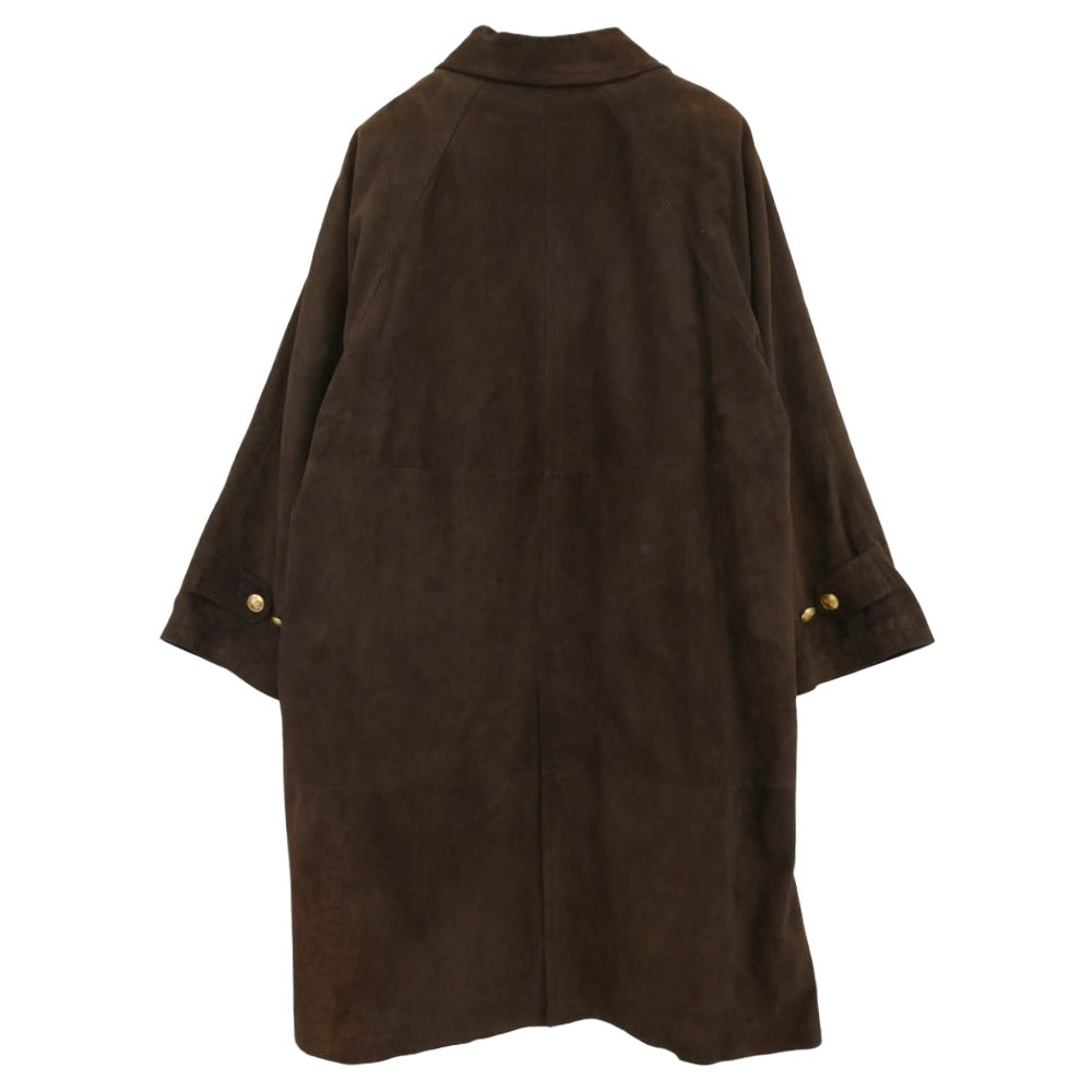 GUCCI グッチ 239-1110-7513 シープスキン スエード レザー ロングコート ジャケット ブラウン系 44【中古】