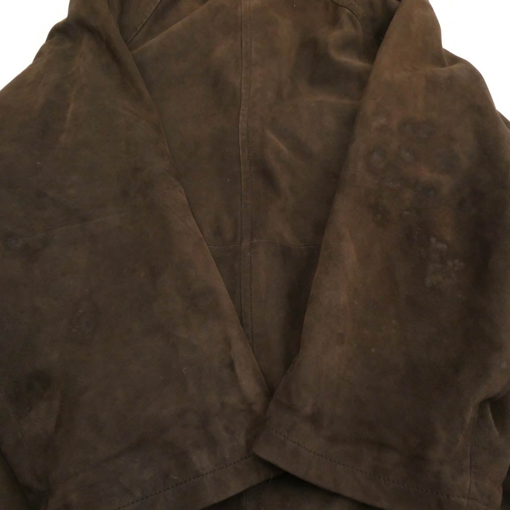 GUCCI グッチ 239-1110-7513 シープスキン スエード レザー ロングコート ジャケット ブラウン系 44【中古】