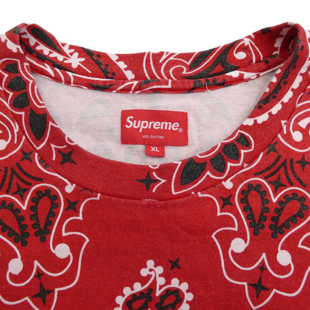 Supreme シュプリーム 21SS Small Box Tee Red Bandana スモール ボックス レッド バンダナ 半袖 Tシャツ レッド系 XL【中古】