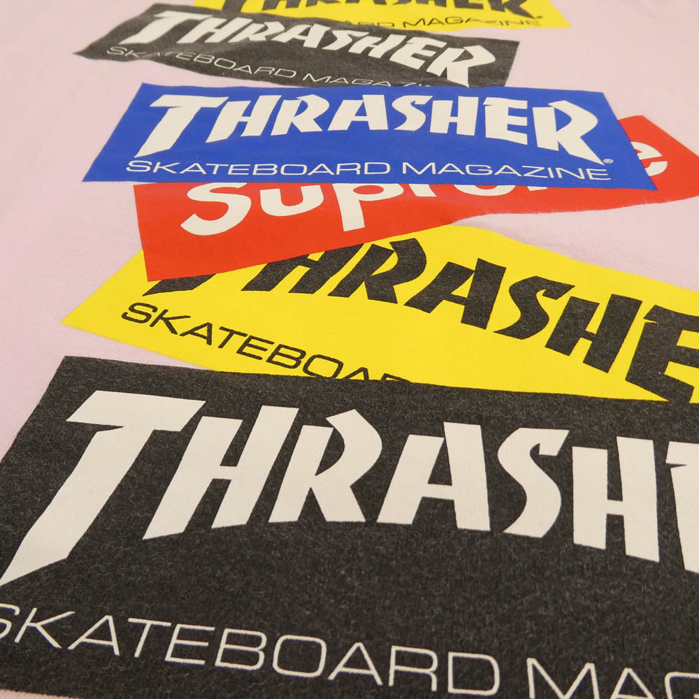 Supreme シュプリーム 21AW Multi Logo L/S Tee マルチ ロゴ 長袖 Tシャツ カットソー ピンク系 マルチカラー系 XL【中古】
