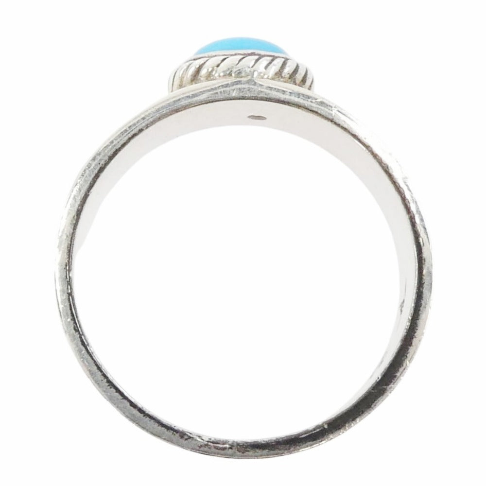 TADY&KING タディアンドキング 銀縄 ターコイズ 平打ち リング シルバー系 ブルー系 25号【中古】