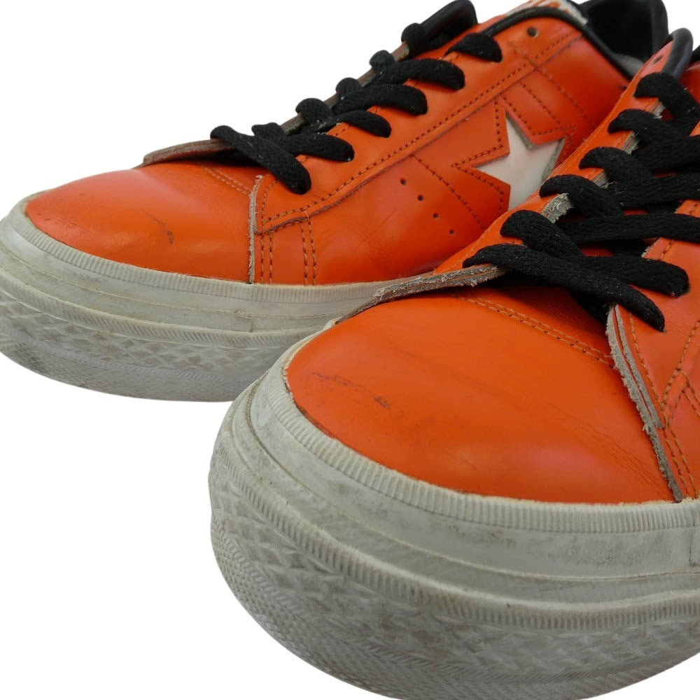 CONVERSE コンバース 日本製 ONE STAR J ORANGE ワンスター レザー ローカット スニーカー オレンジ系 US8【中古】