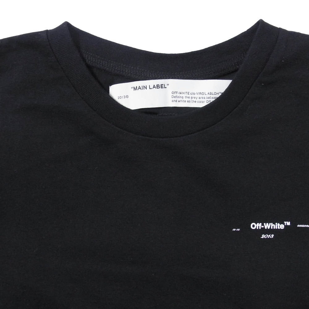 OFF-WHITE オフホワイト OMAA027E19185019 LOGO S/S TEE ロゴプリント 半袖 Tシャツ カットソー ブラック系 S【新古品】【未使用】【中古】