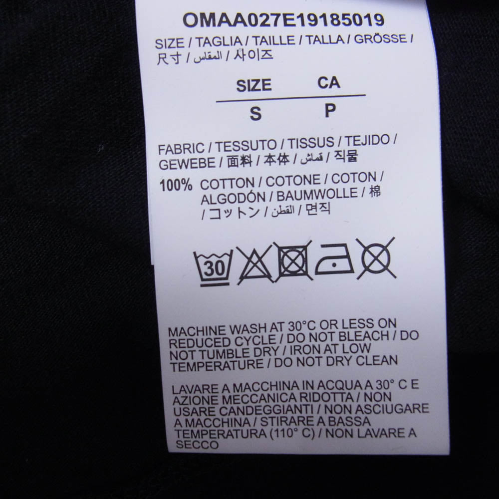 OFF-WHITE オフホワイト OMAA027E19185019 LOGO S/S TEE ロゴプリント 半袖 Tシャツ カットソー ブラック系 S【新古品】【未使用】【中古】