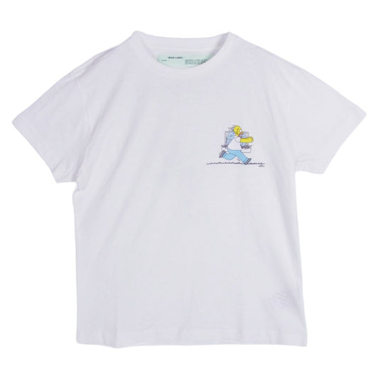OFF-WHITE オフホワイト OMAA036S19185036 The Simpsons シンプソンズ プリント 半袖 Tシャツ カットソー ホワイト系 S【中古】
