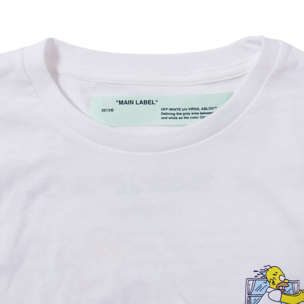 OFF-WHITE オフホワイト OMAA036S19185036 The Simpsons シンプソンズ プリント 半袖 Tシャツ カットソー ホワイト系 S【中古】