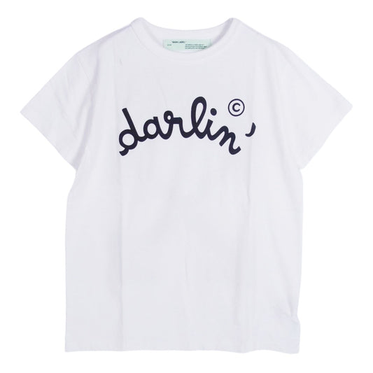 OFF-WHITE オフホワイト Darlin ダーリン クロスドアロー プリント 半袖 Tシャツ カットソー ホワイト系 XXS【美品】【中古】