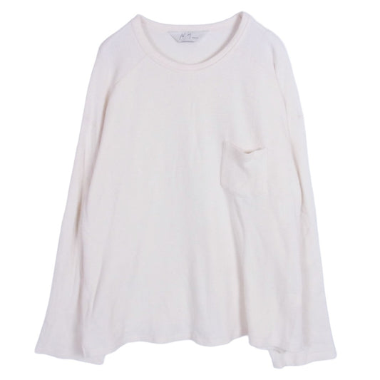 ANCELLM アンセルム ANC-CT99 WAFFLE CREW NECK LS T-SHIRT ワッフル クルーネック 長袖 カットソー Tシャツ オフホワイト系 2【中古】