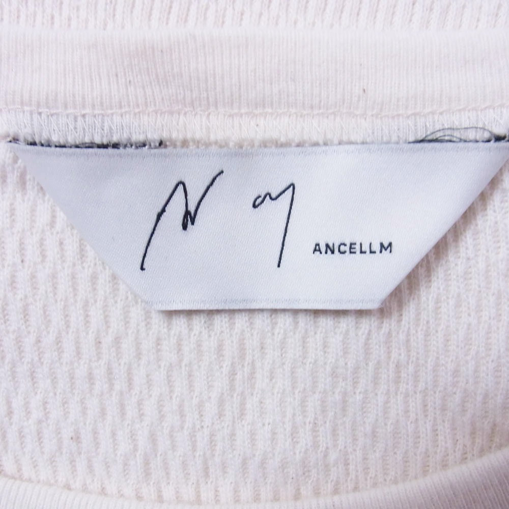 ANCELLM アンセルム ANC-CT99 WAFFLE CREW NECK LS T-SHIRT ワッフル クルーネック 長袖 カットソー Tシャツ オフホワイト系 2【中古】