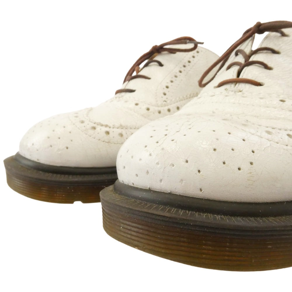 COMME des GARCONS HOMME DEUX コムデギャルソンオムドゥ 25356 英国製 ウィングチップ メダリオン レザー シューズ ホワイト系 US9【中古】