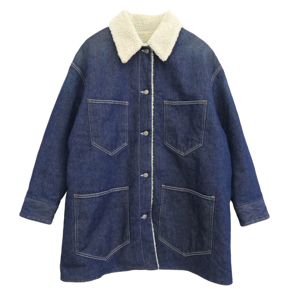 MAISON MARGIELA メゾンマルジェラ 18AW S52AM0078 S30640 OVER SIZE DENIM JK オーバーサイズ ボア デニムジャケット インディゴブルー系 46【中古】