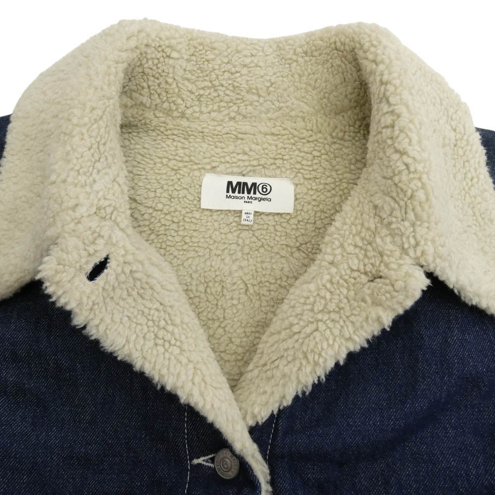 MAISON MARGIELA メゾンマルジェラ 18AW S52AM0078 S30640 OVER SIZE DENIM JK オーバーサイズ ボア デニムジャケット インディゴブルー系 46【中古】