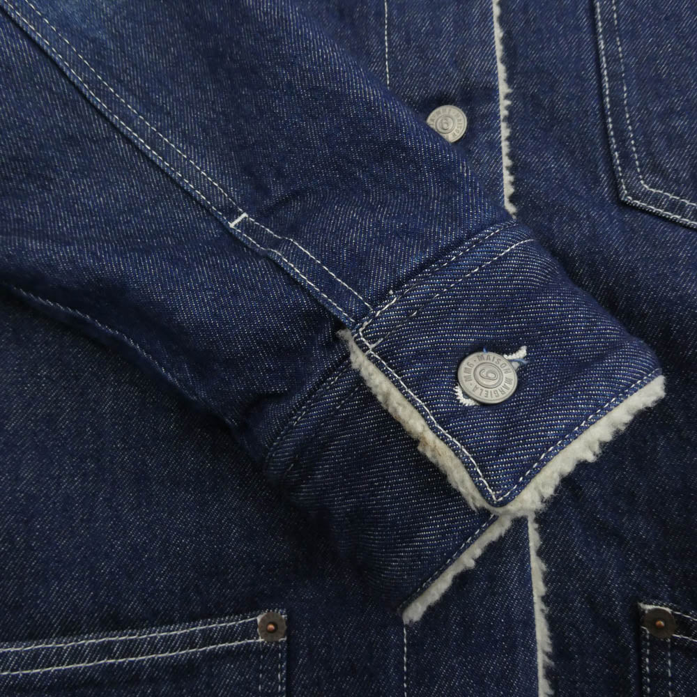 MAISON MARGIELA メゾンマルジェラ 18AW S52AM0078 S30640 OVER SIZE DENIM JK オーバーサイズ ボア デニムジャケット インディゴブルー系 46【中古】
