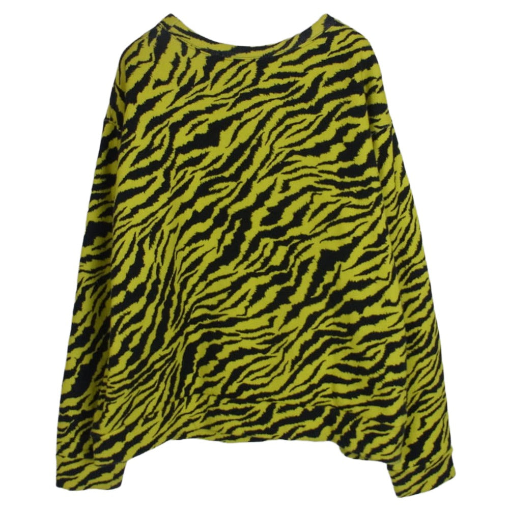 GUCCI グッチ 469250 XJAR6 Logo Sweatshirt ロゴプリント アニマル総柄 クルーネック スウェット トレーナー イエロー系 XS【中古】