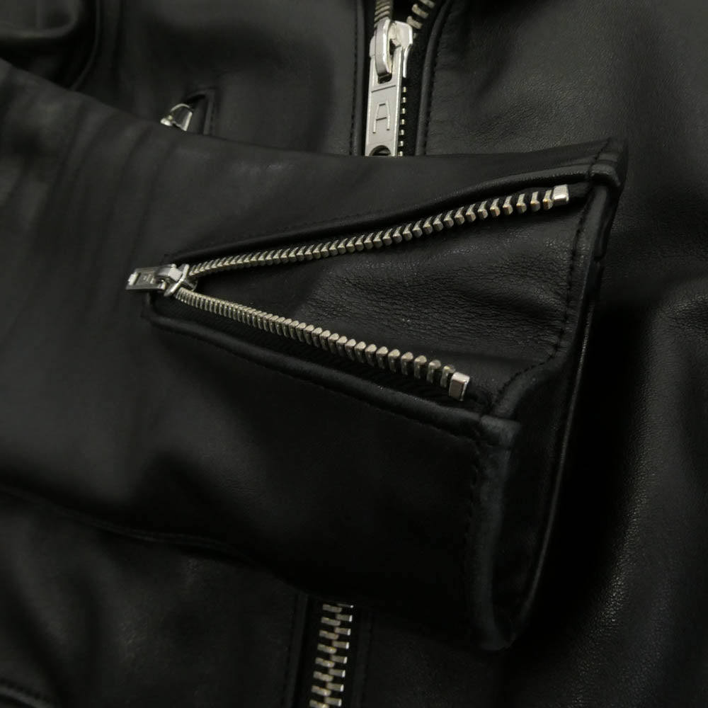 トリプルシックス LJM-1TF ステアハイド タイトフィット サイドベルト ライダースジャケット ブラック系 36【中古】