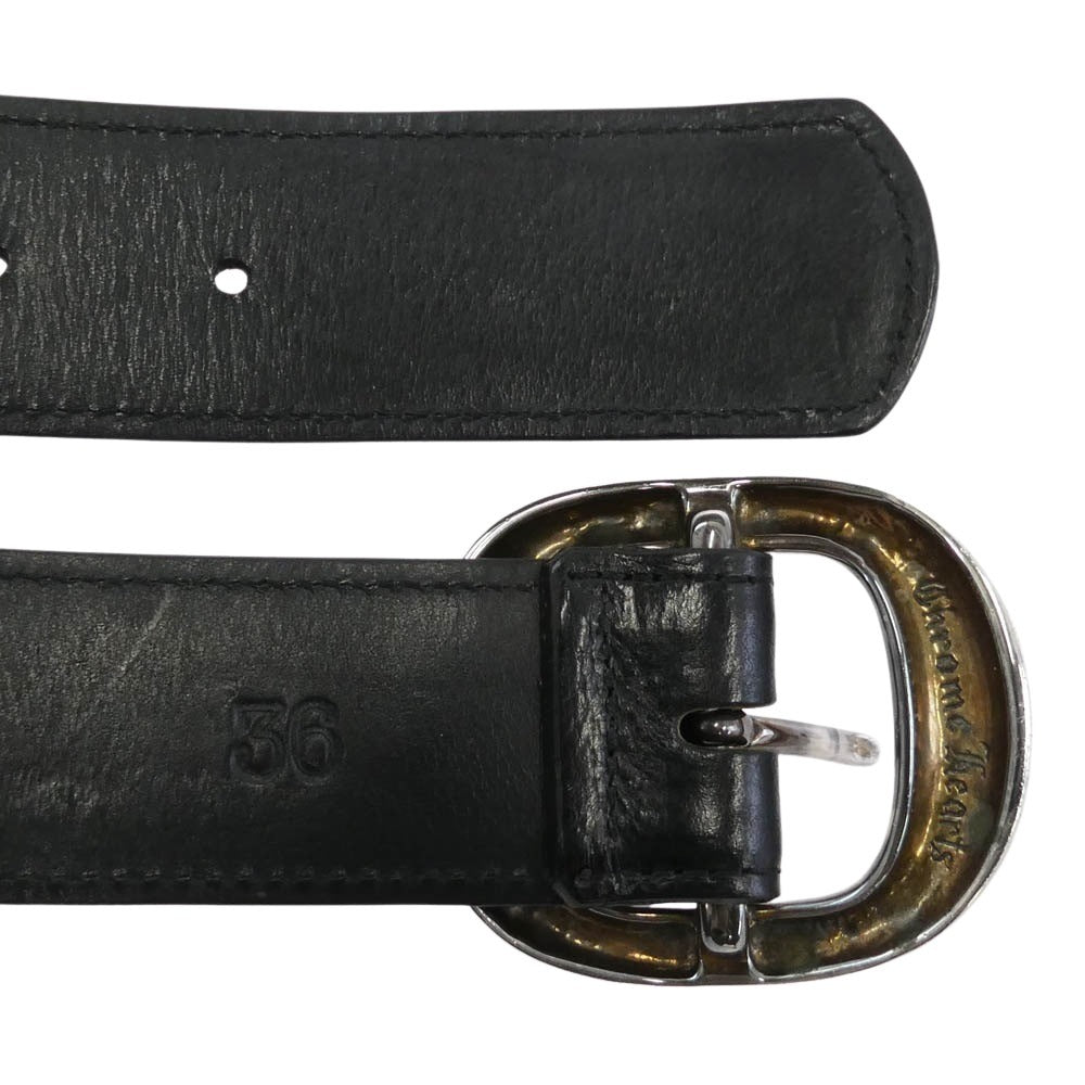 CHROME HEARTS クロムハーツ（原本有） BLT GUNSLINGER ガンスリンガー バックル 1.5 レザー ベルト ブラック系 36【中古】