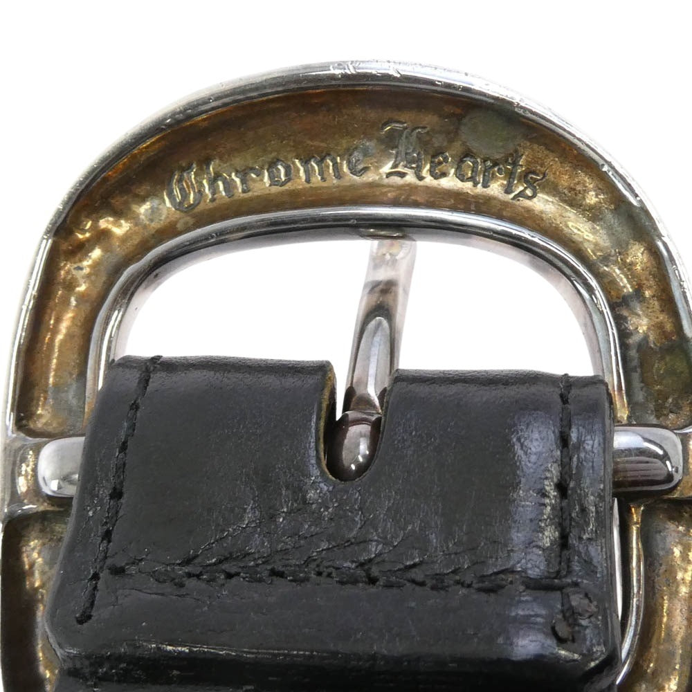 CHROME HEARTS クロムハーツ（原本有） BLT GUNSLINGER ガンスリンガー バックル 1.5 レザー ベルト ブラック系 36【中古】