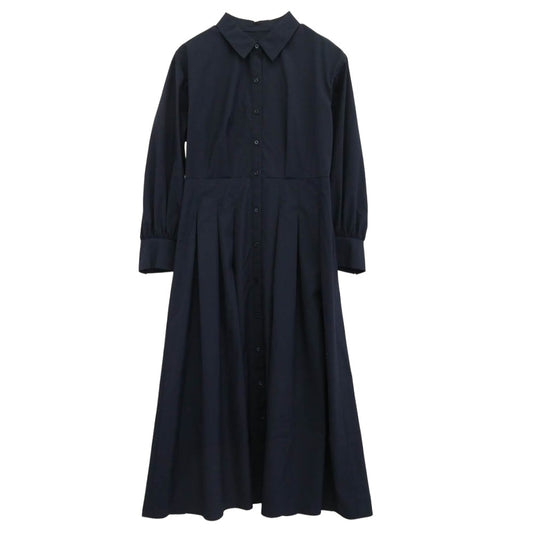 アナイ 102417-14-470-65-380 長袖 シャツ ドレス ワンピース ネイビー系 38【美品】【中古】