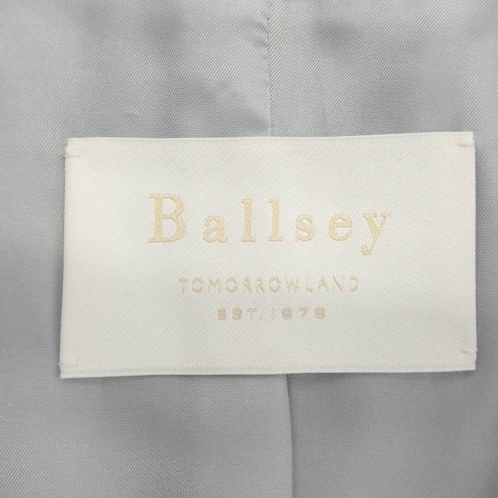 BALLSEY ボールジー 11-08-15-08301HY プレミアムウールリバー ノーカラーコート ライトブルー系 36【美品】【中古】