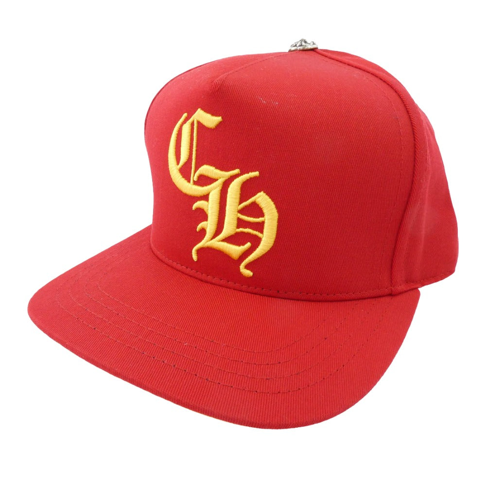 CHROME HEARTS クロムハーツ（原本無） CH HAT CH刺繍 ベースボール キャップ 帽子 レッド系 イエロー系【中古】