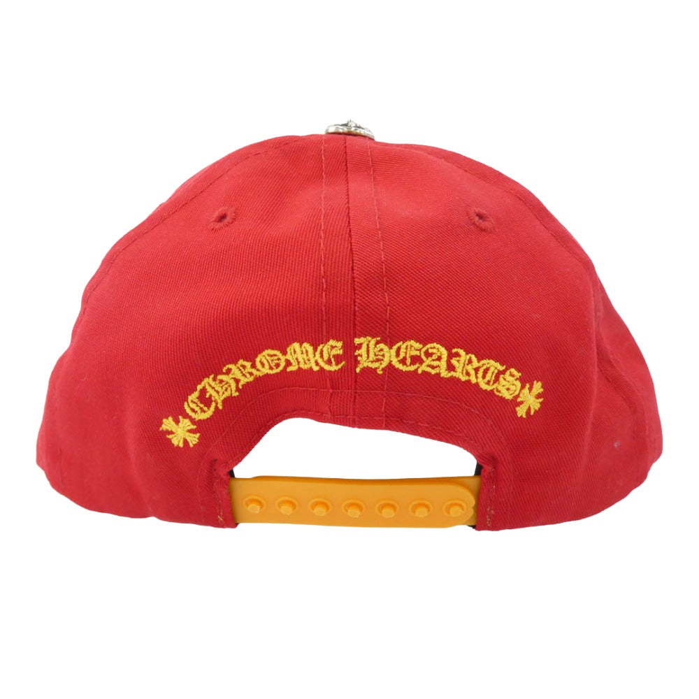 CHROME HEARTS クロムハーツ（原本無） CH HAT CH刺繍 ベースボール キャップ 帽子 レッド系 イエロー系【中古】