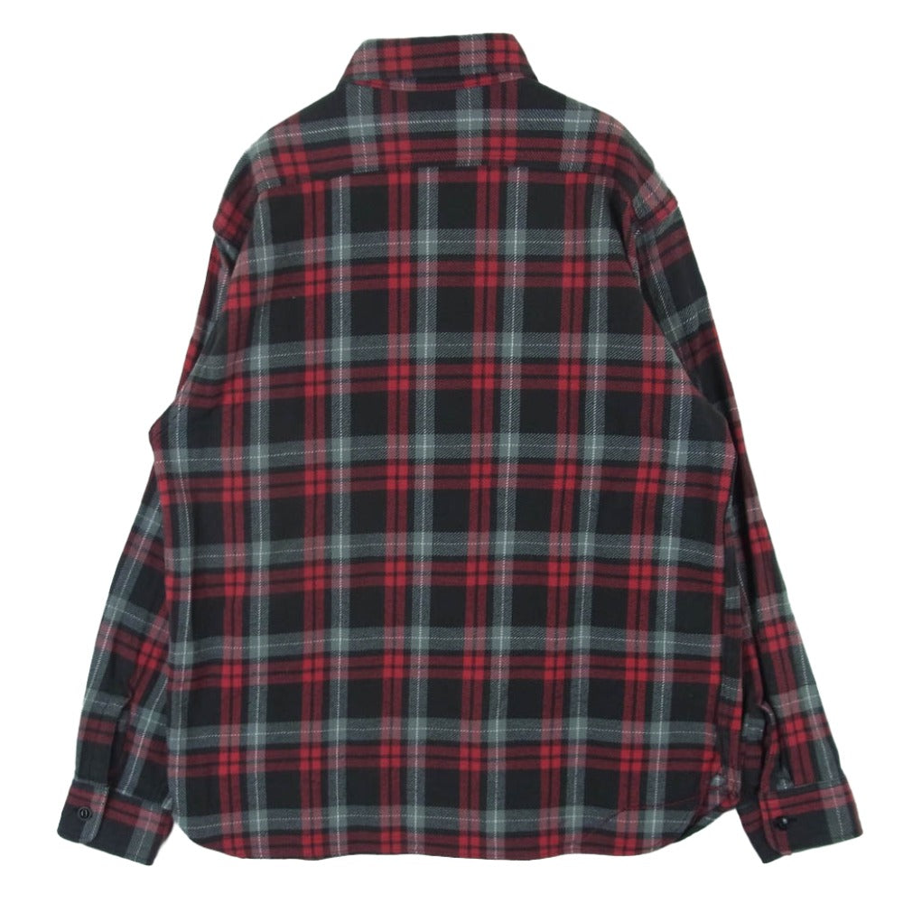 SUGAR CANE シュガーケーン SC28960 TWILL CHECK WORK SHIRT ツイル チェック ワーク 長袖 シャツ ブラック系 レッド系 M 15 - 15.5【中古】