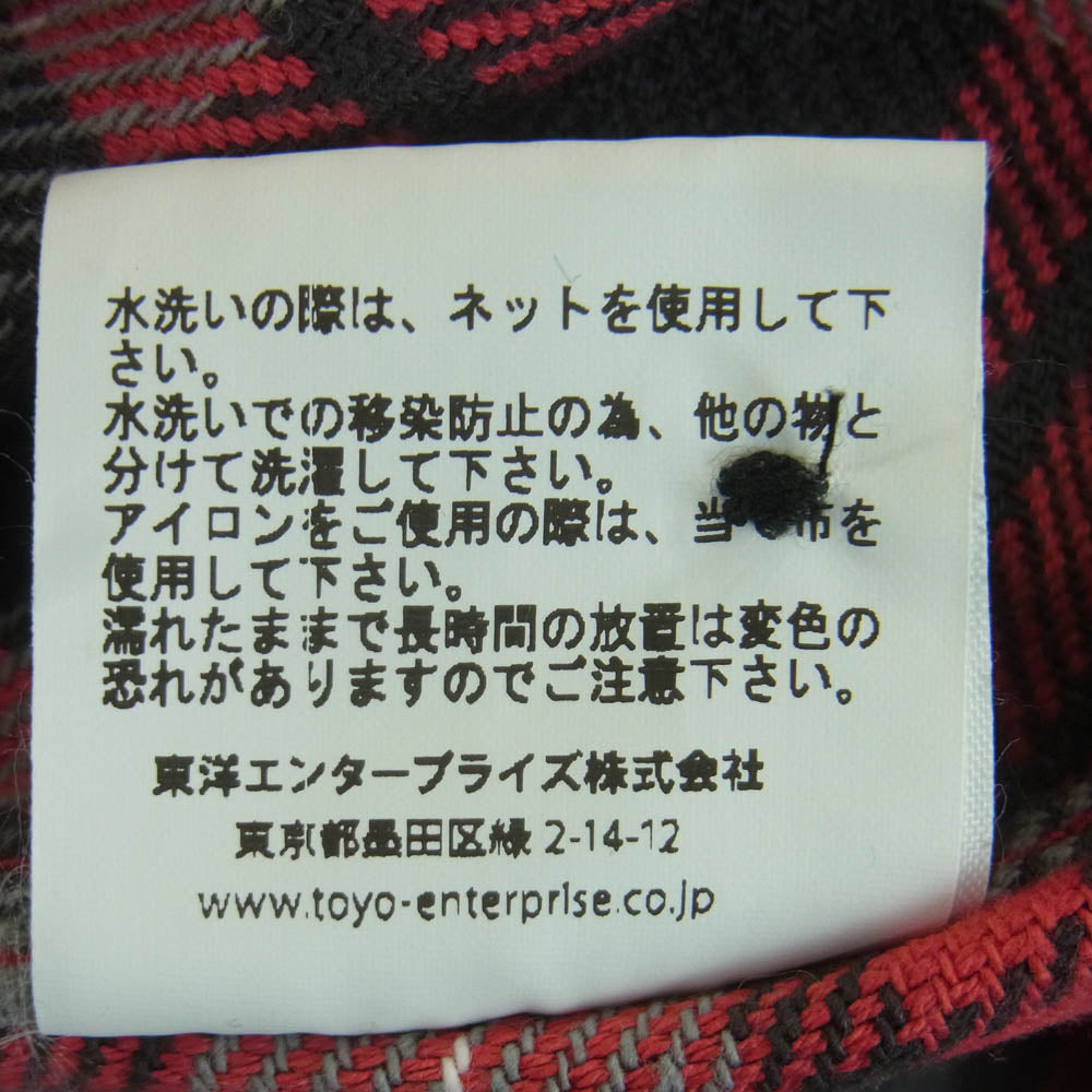 SUGAR CANE シュガーケーン SC28960 TWILL CHECK WORK SHIRT ツイル チェック ワーク 長袖 シャツ ブラック系 レッド系 M 15 - 15.5【中古】