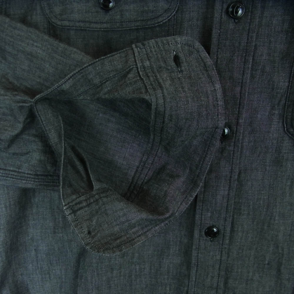 SUGAR CANE シュガーケーン SC29159 BLACK CHAMBRAY WORK SHIRT ブラック シャンブレー ワーク シャツ 長袖 グレー系 M 15 - 15.5【美品】【中古】