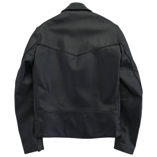 Lewis Leathers ルイスレザー 391TH LIGHTNINGTIGHT FIT HORSE HIDE NAVY ライトニング タイトフィット ホースハイド ベージュテープ ライダース ジャケット ネイビー ネイビー系 36【美品】【中古】