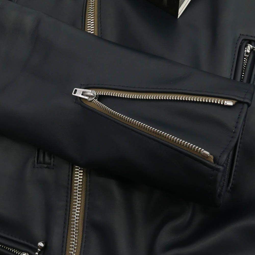 Lewis Leathers ルイスレザー 391TH LIGHTNINGTIGHT FIT HORSE HIDE NAVY ライトニング タイトフィット ホースハイド ベージュテープ ライダース ジャケット ネイビー ネイビー系 36【美品】【中古】