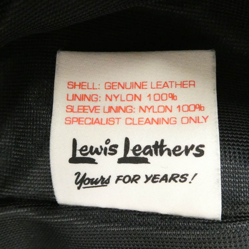 Lewis Leathers ルイスレザー 391TH LIGHTNINGTIGHT FIT HORSE HIDE NAVY ライトニング タイトフィット ホースハイド ベージュテープ ライダース ジャケット ネイビー ネイビー系 36【美品】【中古】