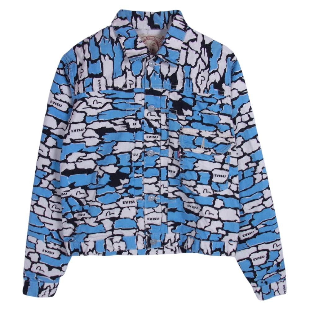 EVISU エヴィス 総柄 1st Type ジャケット ライトブルー系 40【中古】
