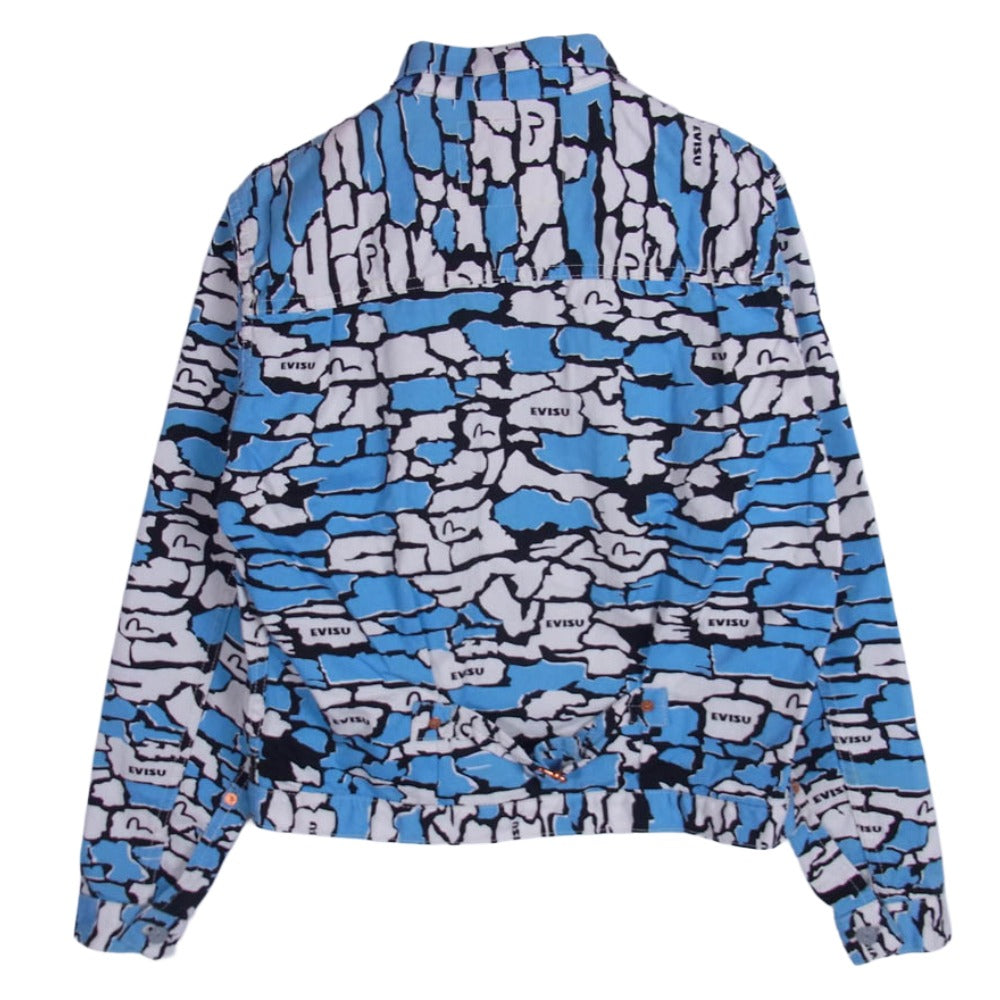 EVISU エヴィス 総柄 1st Type ジャケット ライトブルー系 40【中古】