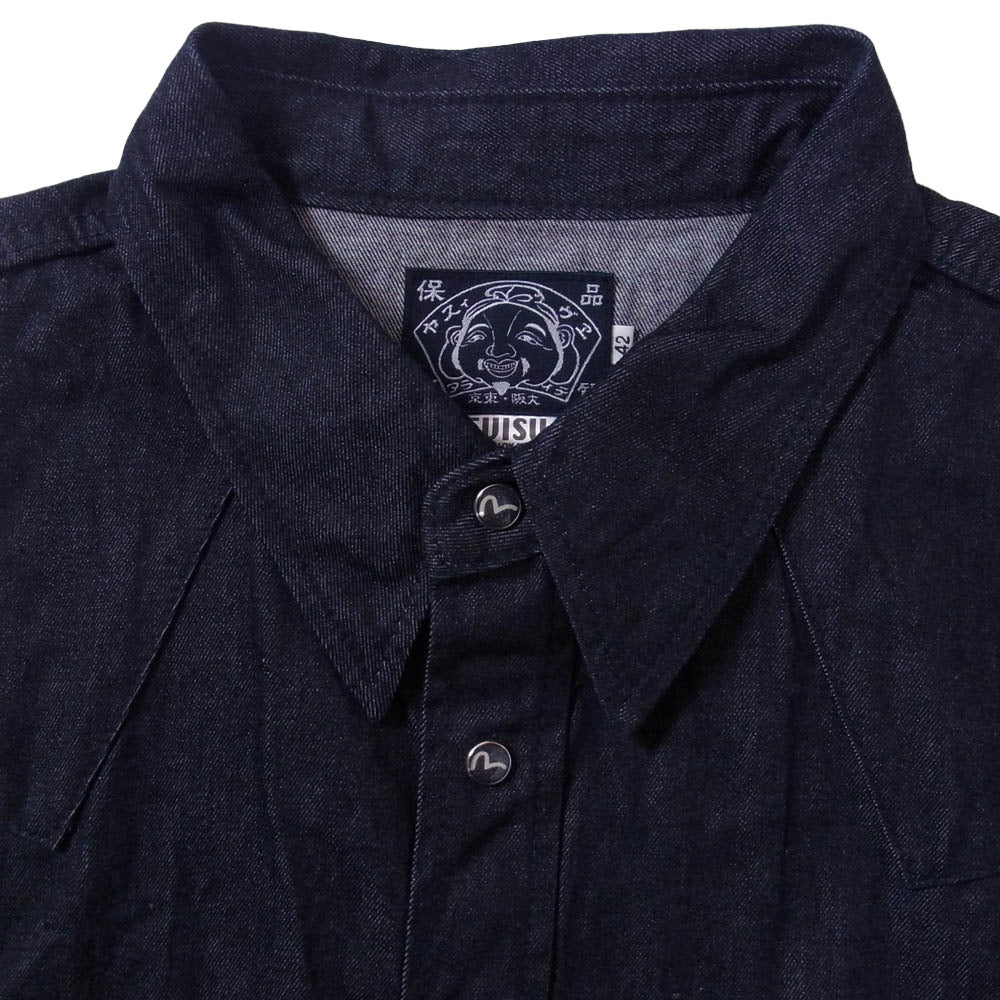 EVISU エヴィス 岡山製デニム ウェスタン シャツ ダークネイビー系 42【美品】【中古】